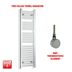 ER-Wifi Thermostatic / No Timer 1400mm High 350mm Wide Pre-Filled Chrome Electric Heated Towel Rail