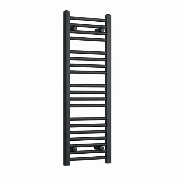 1000x300mm Dual Fuel Flat Black Heated Towel Rail Radiator - Elegant Radiators