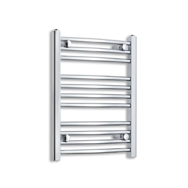 600x400mm Heated Flat & Curved Chrome Towel Rail
