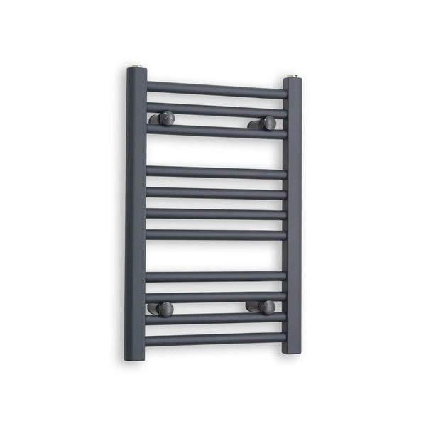 600 x 400 Anthracite Dual Fuel Flat Heated Towel Rail Radiator - Elegant Radiators