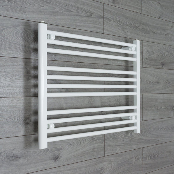 600 x 900 White Dual Fuel Flat Heated Towel Rail Radiator - Elegant Radiators