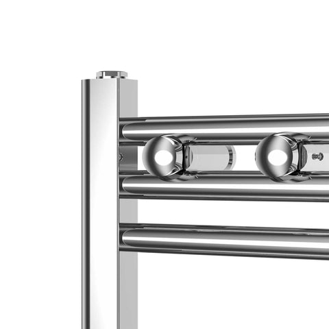 600mm High 200mm Wide Pre-Filled Electric Heated Towel Rail Radiator Straight Chrome Detail View