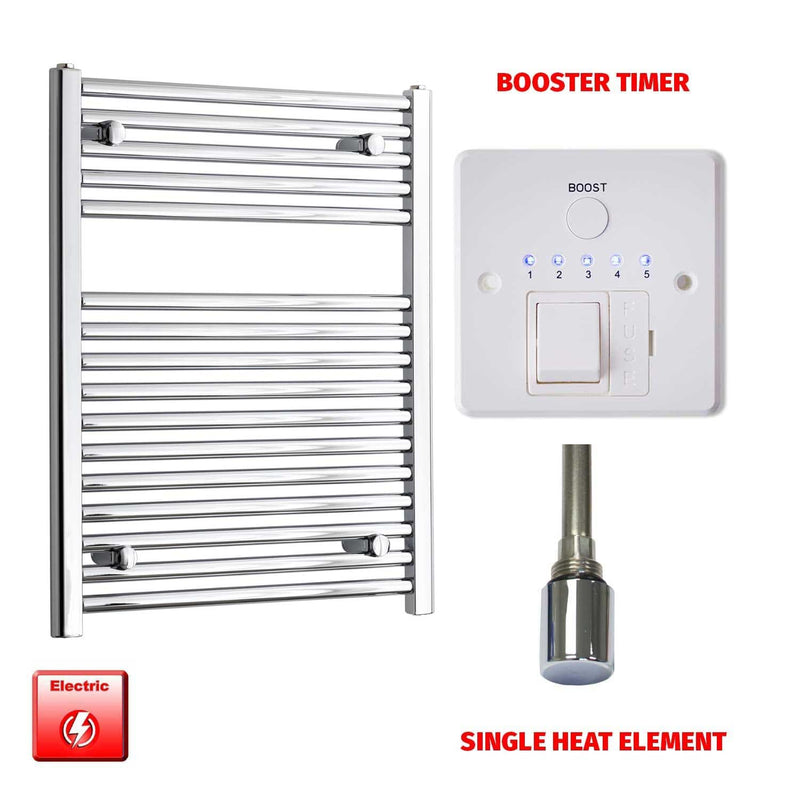 764 x 600 Electric Heated Towel Rail Pre-Filled Straight Chrome