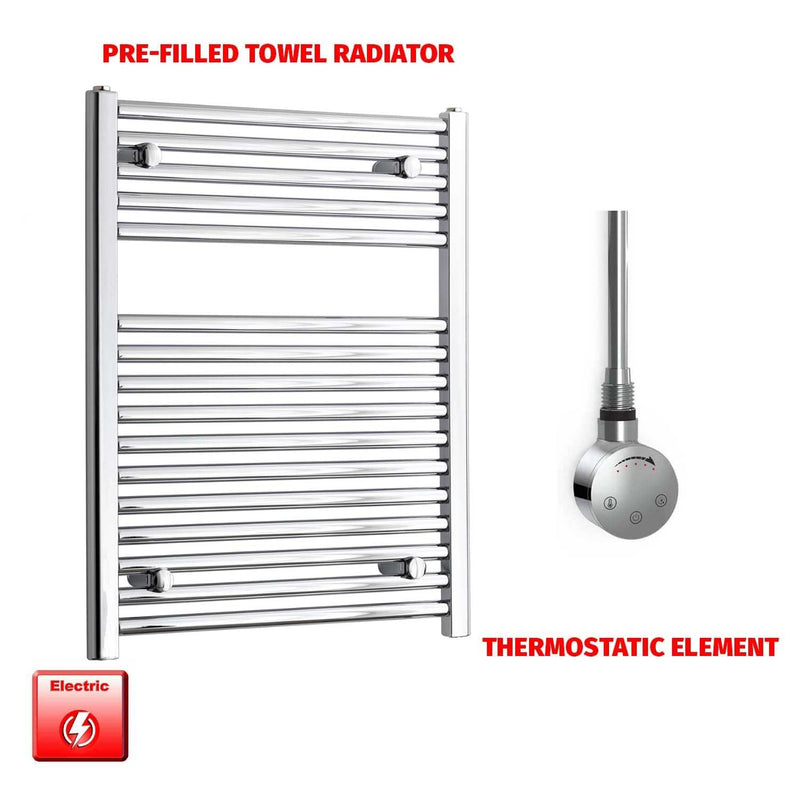 764 x 600 Electric Heated Towel Rail Pre-Filled Straight Chrome