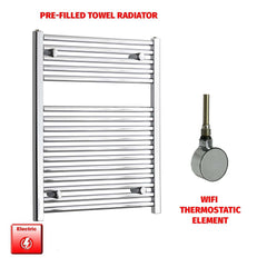 764 x 600 Electric Heated Towel Rail Pre-Filled Straight Chrome