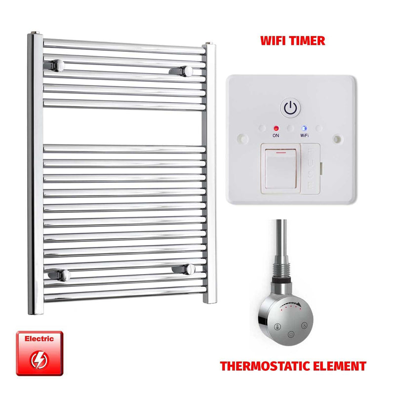 764 x 600 Electric Heated Towel Rail Pre-Filled Straight Chrome