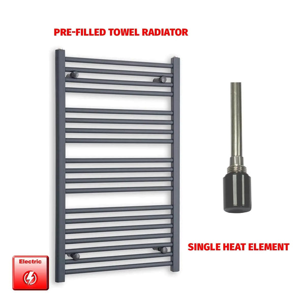 1000x600mm Flat Anthracite Pre Filled Electric Towel Rail Radiator
