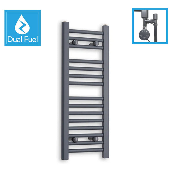 Matt Black Dual Fuel Heated Towel Rail 800 x 300mm
