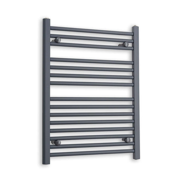 800 x 600 Anthracite Dual Fuel Flat Heated Towel Rail Radiator - Elegant Radiators