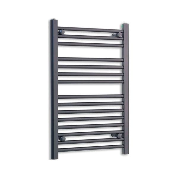 800x550mm Wide Flat Black Towel Radiator | Elegant Radiators