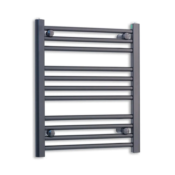 600 mm High x 600 mm Wide Heated Towel Radiator Flat Black