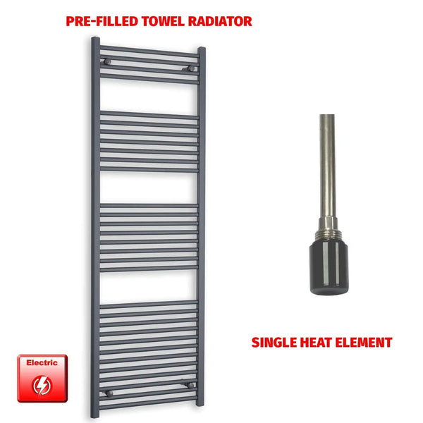 1800x600mm Flat Anthracite Pre-Filled Electric Heated Towel Rail Radiator
