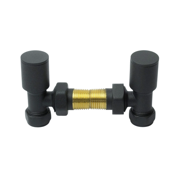 Anthracite Angled Towel Rail Valve - Pair of 2 Valves