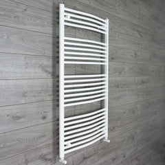 1500 x 750 Heated Towel Rail Curved White Central Heating
