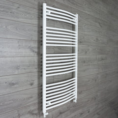 1500 x 750 Heated Towel Rail Curved White Central Heating