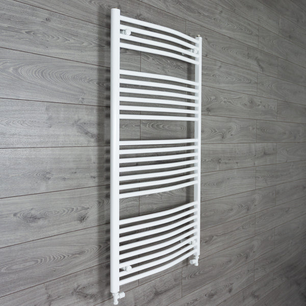 1500 x 750 Heated Towel Rail Curved White Central Heating