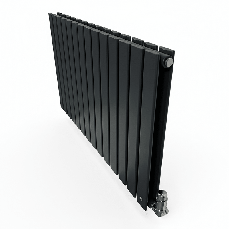 Elegant Flatty Anthracite Horizontal Column Panel Radiator 600 Height – Single/Double - Single vs Double Panel