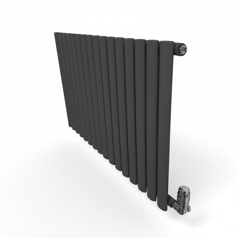 Elegant Rondy 600mm Anthracite Horizontal Designer Radiator Single & Double Panel - Single vs Double Panel