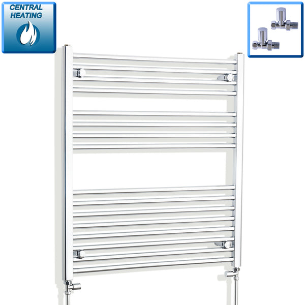 900x1000mm Heated Straight Towel Rail Radiator Chrome