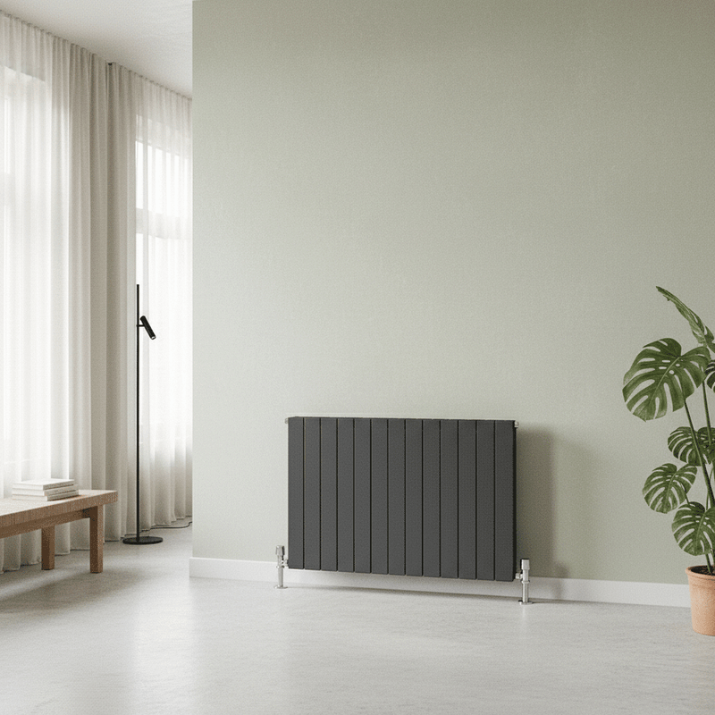 Elegant Flatty Anthracite Horizontal Column Panel Radiator 600 Height – Single/Double