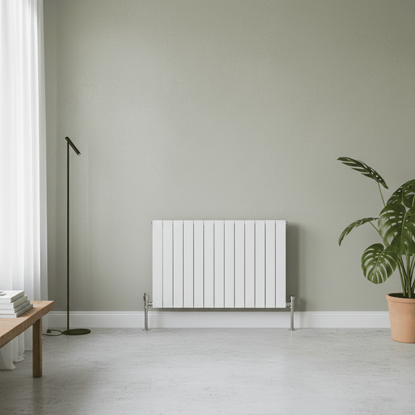 Elegant Flatty White Horizontal Column Panel Radiators – 600mm Height Single / Double