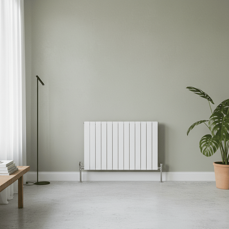 Elegant Flatty White Horizontal Column Panel Radiators – 600mm Height Single / Double