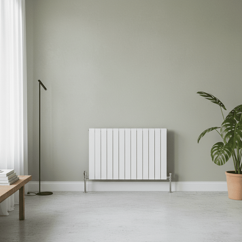Elegant Flatty White Horizontal Column Panel Radiators – 600mm Height Single / Double - Single vs Double Panel