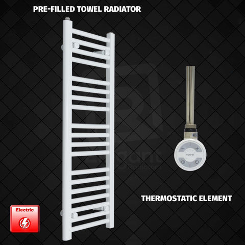 1000 mm High 300 mm Wide Pre-Filled Electric Heated Towel Rail Radiator White HTR MOA No Timer