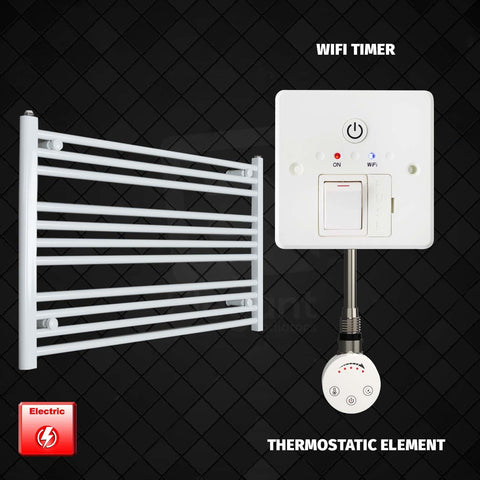 600 x 1200 Pre-Filled Electric Heated Towel Radiator White HTR SMR Thermostatic element Wifi timer