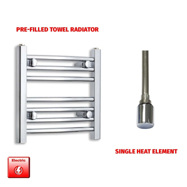 400x400mm Pre-Filled Electric Heated Towel Rail Chrome