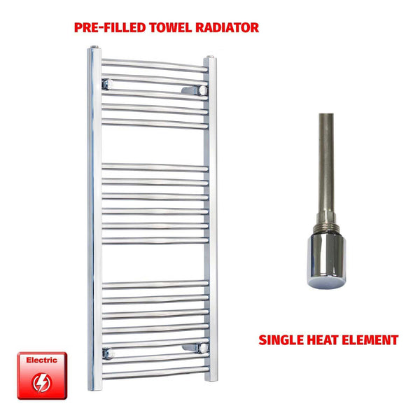 Clearance 1000 x 500 Chrome Electric Heated Towel Rail Pre-Filled
