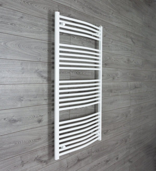 1500x750mm Heated Towel Rail Curved White Central Heating