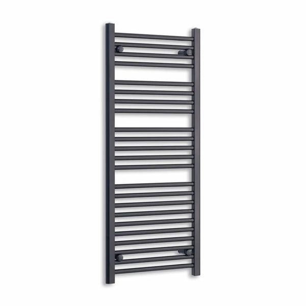 1200x550mm Wide Flat Black Towel Radiator | Elegant Radiator