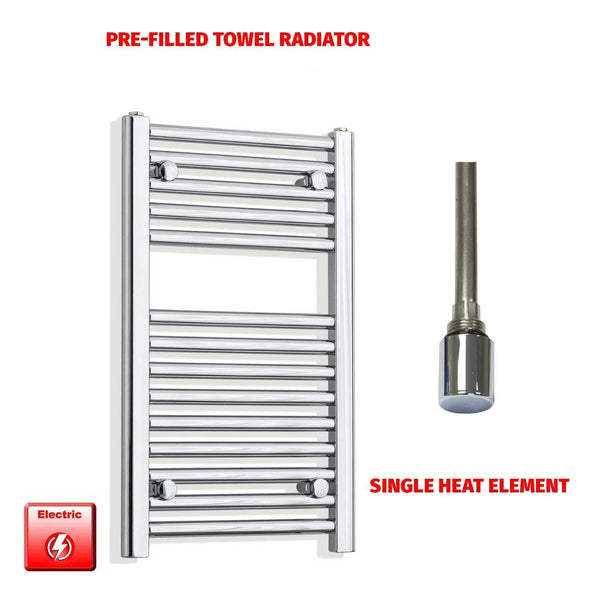 688 x 450 Electric Heated Towel Rail Pre-Filled Straight Chrome