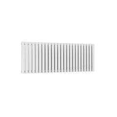Double / White / 550 x 1416 mm Reina Designer Neva Horizontal Steel Radiator - White and Anthracite