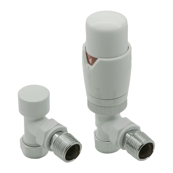 Reina Modal TRV Angled Valve White With Lockshield