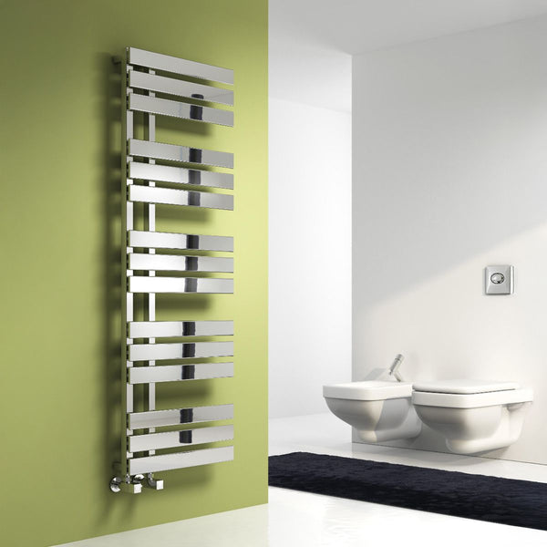Reina Designer Sesia Vertical Chrome Towel Rail Steel Radiator