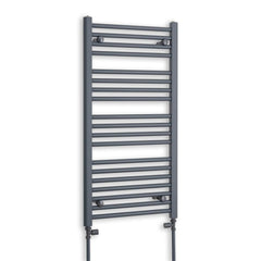 With Straight Inline Valves 1000 x 500 Straight Anthracite Sand Grey Towel Rail Central Heating