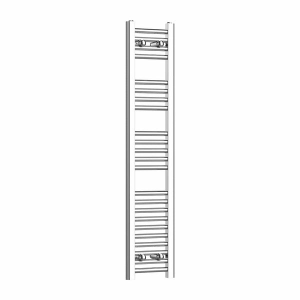 Without Valves 1200 x 250 Heated Straight Towel Rail Radiator Chrome