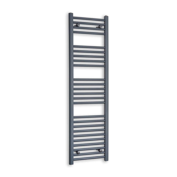 Without Valves 1400 x 400 Heated Straight Anthracite-Sand Grey Towel Rail