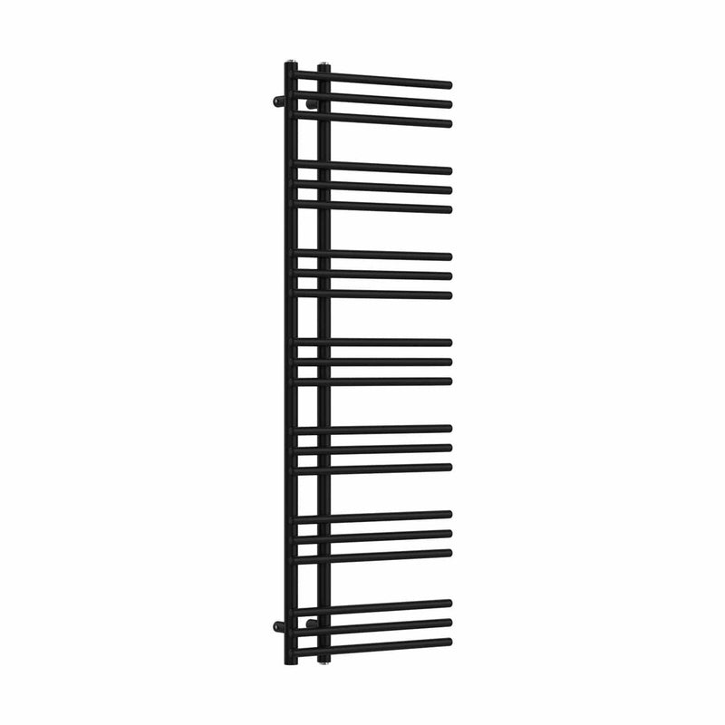 Without Valves 1500 mm High x 500 mm Wide Difta Heated Towel Radiator Flat Black