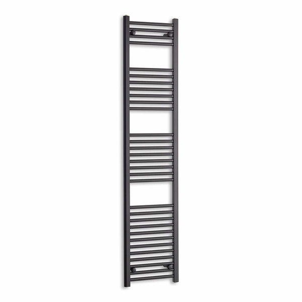 Without Valves 1800 mm High x 400 mm Wide Heated Towel Radiator Flat Black
