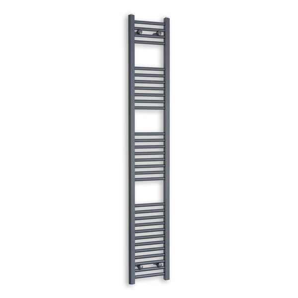 Without Valves 1800 x 300 Heated Straight Anthracite-Sand Grey Towel Rail