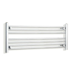 With Straight Inline Valves 400 mm High 1000 mm Wide Chrome Towel Rail Central Heating