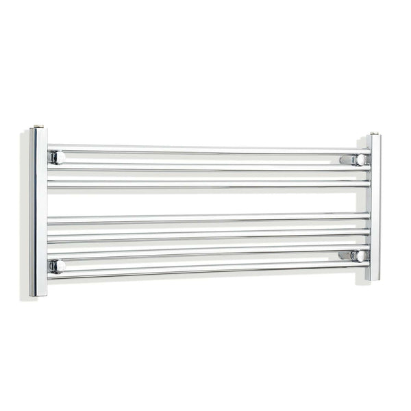 With Straight Inline Valves 400 mm High 1000 mm Wide Chrome Towel Rail Central Heating