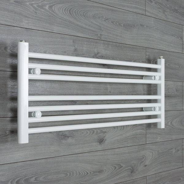 Without Valves 400 x 1000 Heated Towel Rail Radiator Flat White Central Heating