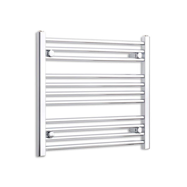 Without Valves 600 x 600 Heated Straight Towel Radiator Chrome