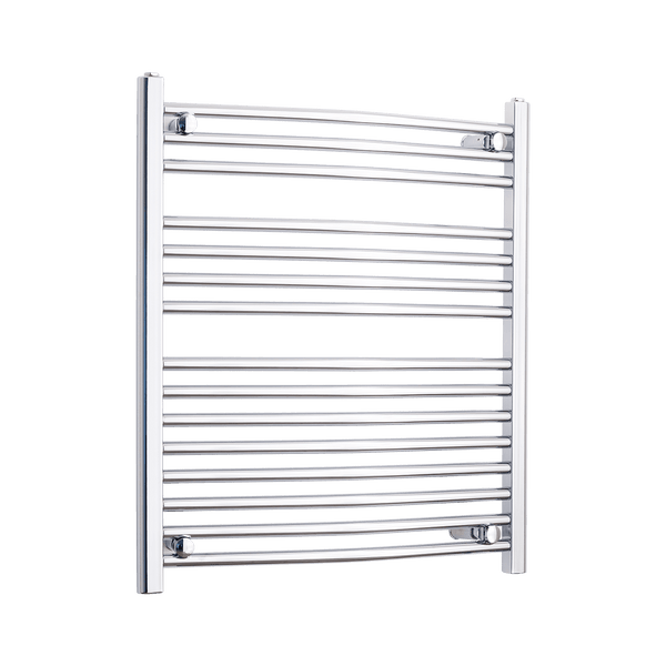 Without Valves 800 mm High x 750 mm Wide Heated Curved Towel Rail Chrome