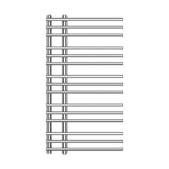 900 mm High x 500 mm Wide Difta Heated Towel Rail Radiator Flat Chrome
