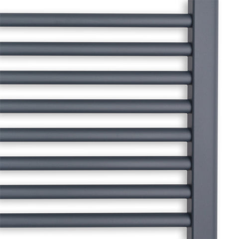 800 x 500 Heated Straight Anthracite-Sand Grey Towel Rail close up